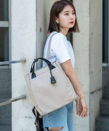 DEVICE（デバイス）の「合皮 チャーム付き シンプル 2WAY トートバッグ リュックサック（バックパック/リュック）」