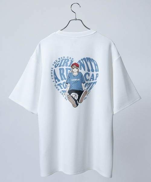 Red Cap Girl（レッドキャプガール）の「【a-r】〔Red Cap Girl/レッドキャップガール〕接触冷感 とろみポンチ バックプリント サイドスリット BIG TEE（Tシャツ/カットソー・メンズ・ホワイト系その他/ベージュ系その他/ホワイト/ブルー系その他/グレイッシュベージュ/ブラック/ブルー/ブラック系その他/ライトグレー/グレー系その他/ホワイト系2/ホワイト系1/ライトグレー系1/ブルー系2/ブラック系2/ブルー系1/ブラック系1/ライトグレー系2/ピンク系3/ピンク系4/グリーン系4/グレー系3/グレー系4/グリーン系3/ライトグレー系3/ライトグレー系4/ブラック系4/ブラック系3/ホワイト系3/ホワイト系4・MEDIUM/LARGE/X-LARGE）」の6枚目の写真
