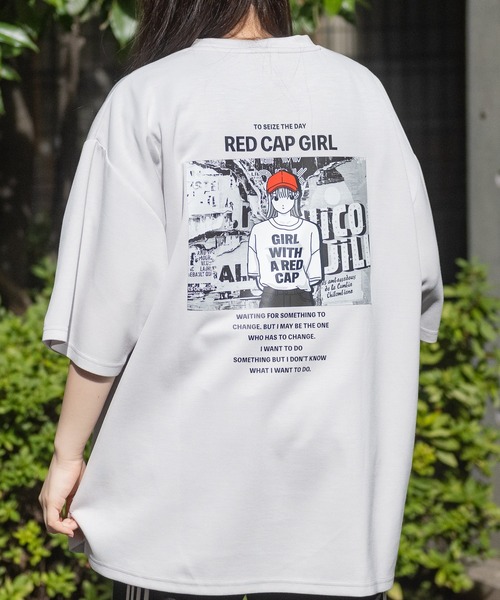 Red Cap Girl（レッドキャプガール）の「【a-r】〔Red Cap Girl/レッドキャップガール〕接触冷感 とろみポンチ バックプリント サイドスリット BIG TEE（Tシャツ/カットソー・メンズ・ホワイト系その他/ベージュ系その他/ホワイト/ブルー系その他/グレイッシュベージュ/ブラック/ブルー/ブラック系その他/ライトグレー/グレー系その他/ホワイト系2/ホワイト系1/ライトグレー系1/ブルー系2/ブラック系2/ブルー系1/ブラック系1/ライトグレー系2/ピンク系3/ピンク系4/グリーン系4/グレー系3/グレー系4/グリーン系3/ライトグレー系3/ライトグレー系4/ブラック系4/ブラック系3/ホワイト系3/ホワイト系4・MEDIUM/LARGE/X-LARGE）」の16枚目の写真