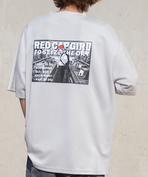 Red Cap Girl（レッドキャプガール）の「【a-r】〔Red Cap Girl/レッドキャップガール〕接触冷感 とろみポンチ バックプリント サイドスリット BIG TEE（Tシャツ/カットソー・メンズ・ホワイト系その他/ベージュ系その他/ホワイト/ブルー系その他/グレイッシュベージュ/ブラック/ブルー/ブラック系その他/ライトグレー/グレー系その他/ホワイト系2/ホワイト系1/ライトグレー系1/ブルー系2/ブラック系2/ブルー系1/ブラック系1/ライトグレー系2/ピンク系3/ピンク系4/グリーン系4/グレー系3/グレー系4/グリーン系3/ライトグレー系3/ライトグレー系4/ブラック系4/ブラック系3/ホワイト系3/ホワイト系4・MEDIUM/LARGE/X-LARGE）」の14枚目の写真