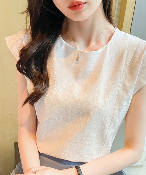 Dewlily(デューリリー)の「半袖ラウンドネックブラウス(シャツ/ブラウス・レディース・ホワイト/ブラック/ベージュ・XL/L/M)」の16枚目の写真