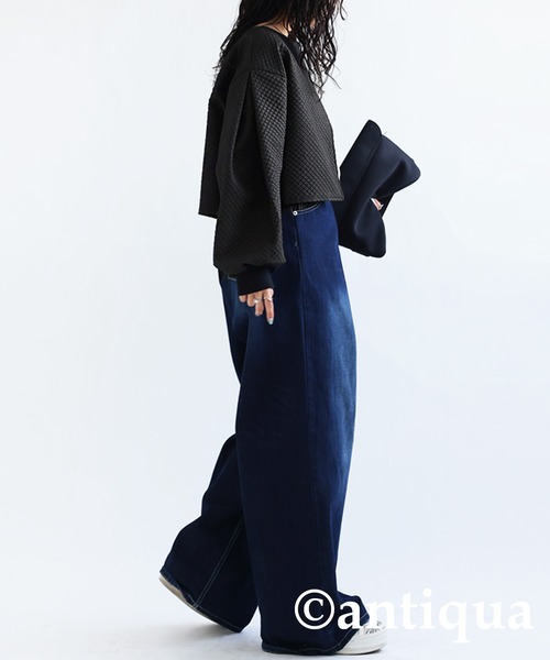 antiqua（アンティカ）の「ショート丈ジャケット（ノーカラージャケット・レディース・ブラック・FREE）」の9枚目の写真