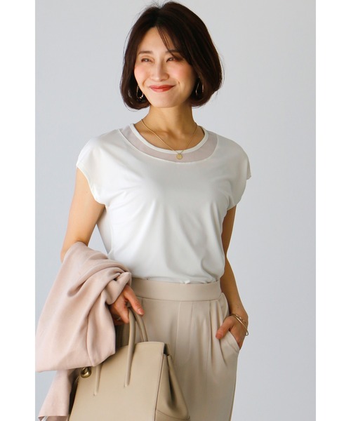 tシャツ インナーとしても着られる！首元美人シースルートップス レディース Ehre style tシャツ インナーとしても着られる！首元美人