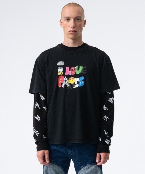 Carne Bollente(カルネボレンテ)の「Carne Bollente/カルネボレンテ/I love Paris(Tシャツ/カットソー・レディース・ブラック/ブルー・XL/XXL)」の5枚目の写真