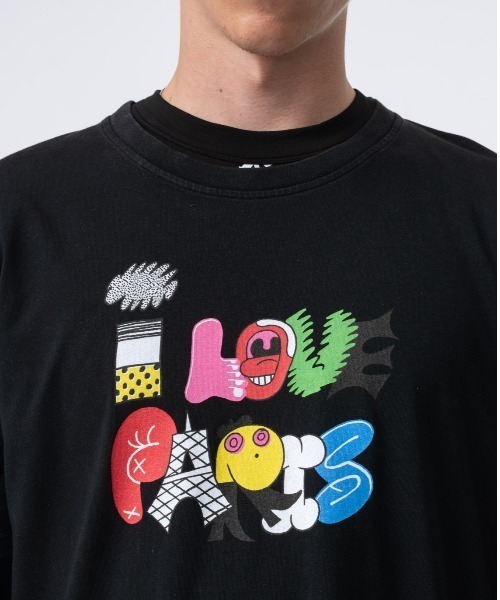 Carne Bollente(カルネボレンテ)の「Carne Bollente/カルネボレンテ/I love Paris(Tシャツ/カットソー・レディース・ブラック/ブルー・XL/XXL)」の8枚目の写真