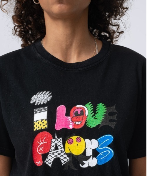 Carne Bollente(カルネボレンテ)の「Carne Bollente/カルネボレンテ/I love Paris(Tシャツ/カットソー・レディース・ブラック/ブルー・XL/XXL)」の9枚目の写真