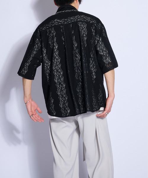 Ellno Loset（エルノロゼット）の「レースシアー半袖シャツ（シャツ