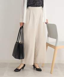 DRESKIP | 【セットアップ可/イージーケア】麻調ウエストタブ ワイドパンツ(その他パンツ)