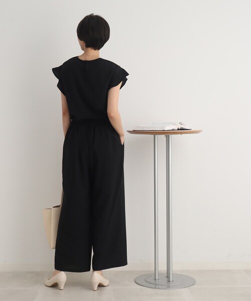 DRESKIP(ドレスキップ)の「◆【セットアップ可/イージーケア】麻調ウエストタブ ワイドパンツ(その他パンツ・レディース・ブラック/カーキ/ナチュラル/グリーン・02/03/04)」の7枚目の写真