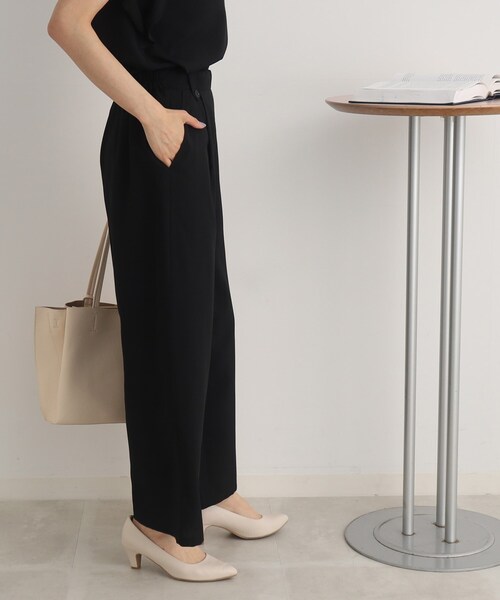 DRESKIP(ドレスキップ)の「◆【セットアップ可/イージーケア】麻調ウエストタブ ワイドパンツ(その他パンツ・レディース・ブラック/カーキ/ナチュラル/グリーン・02/03/04)」の9枚目の写真