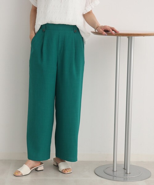 DRESKIP(ドレスキップ)の「◆【セットアップ可/イージーケア】麻調ウエストタブ ワイドパンツ(その他パンツ・レディース・ブラック/カーキ/ナチュラル/グリーン・02/03/04)」の13枚目の写真