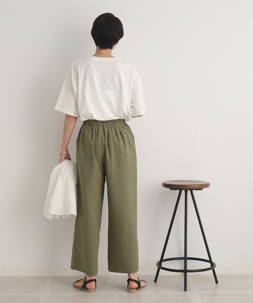 DRESKIP(ドレスキップ)の「◆【セットアップ可/イージーケア】麻調ウエストタブ ワイドパンツ(その他パンツ・レディース・ブラック/カーキ/ナチュラル/グリーン・02/03/04)」の18枚目の写真