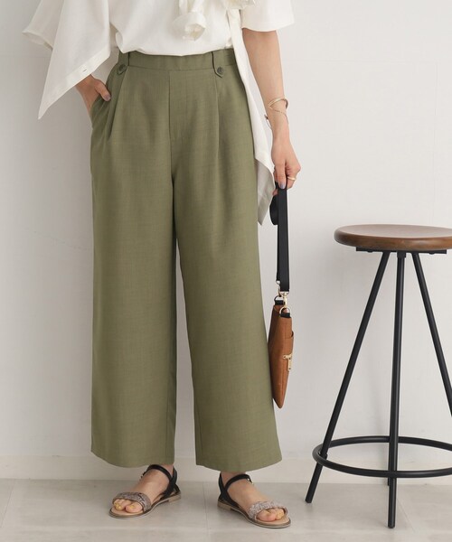 DRESKIP(ドレスキップ)の「◆【セットアップ可/イージーケア】麻調ウエストタブ ワイドパンツ(その他パンツ・レディース・ブラック/カーキ/ナチュラル/グリーン・02/03/04)」の19枚目の写真