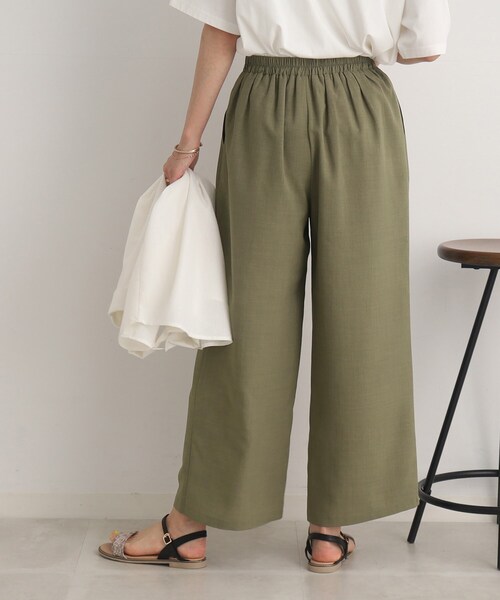 DRESKIP(ドレスキップ)の「◆【セットアップ可/イージーケア】麻調ウエストタブ ワイドパンツ(その他パンツ・レディース・ブラック/カーキ/ナチュラル/グリーン・02/03/04)」の21枚目の写真
