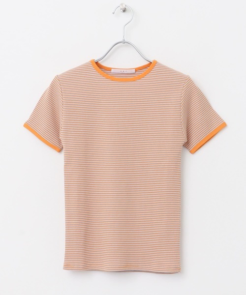 KBF（ケイビーエフ）の「コンパクトボーダーTEE（Tシャツ/カットソー・レディース・グリーン系その他/ブラック系その他/オレンジ系その他・ONE）」の21枚目の写真