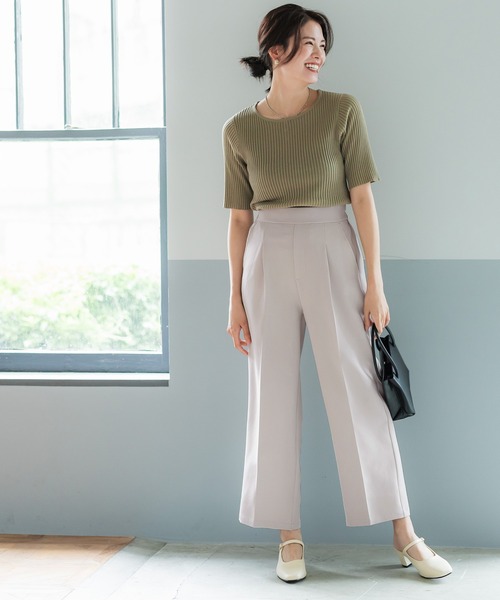 coca（coca）（コカ）の「セットアップ対応タックワイドパンツ（その他パンツ・レディース・ライトベージュ/ブラック・M/L）」の7枚目の写真