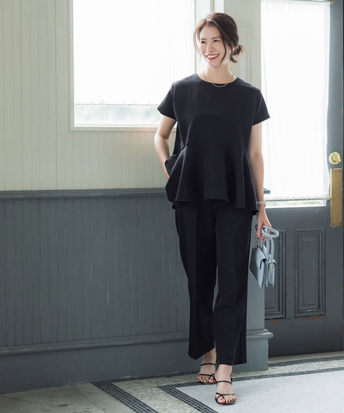 coca（coca）（コカ）の「セットアップ対応タックワイドパンツ（その他パンツ・レディース・ライトベージュ/ブラック・M/L）」の8枚目の写真