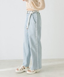 OLIVE des OLIVE | ベルト付きサイドラインデニムパンツ　1031030080(デニムパンツ)