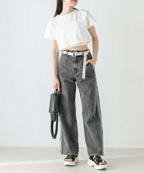 OLIVE des OLIVE（オリーブデオリーブ）の「ベルト付きサイドラインデニムパンツ　1031030080（デニムパンツ・レディース・スミクロ/サックスブルー・SMALL/MEDIUM）」の10枚目の写真