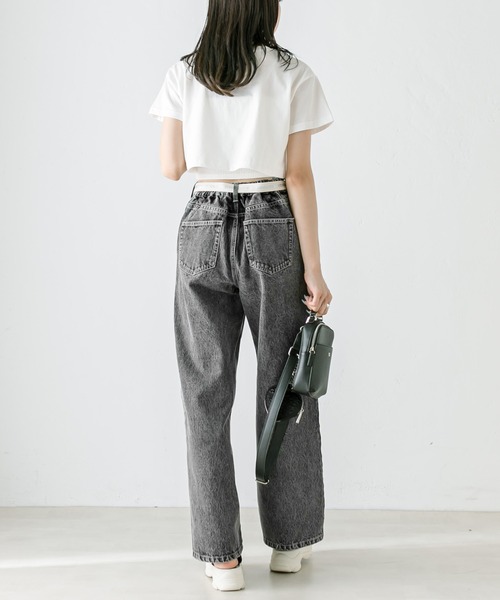 OLIVE des OLIVE（オリーブデオリーブ）の「ベルト付きサイドラインデニムパンツ　1031030080（デニムパンツ・レディース・スミクロ/サックスブルー・SMALL/MEDIUM）」の12枚目の写真