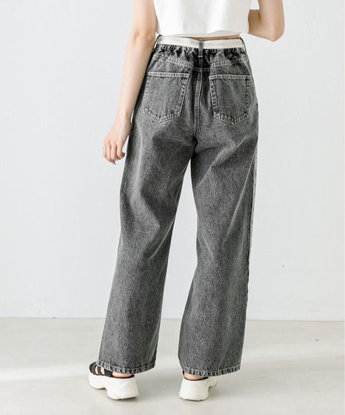 OLIVE des OLIVE（オリーブデオリーブ）の「ベルト付きサイドラインデニムパンツ　1031030080（デニムパンツ・レディース・スミクロ/サックスブルー・SMALL/MEDIUM）」の15枚目の写真