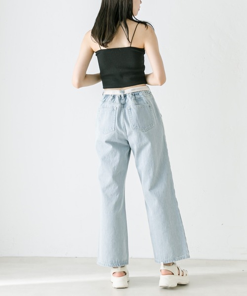 OLIVE des OLIVE（オリーブデオリーブ）の「ベルト付きサイドラインデニムパンツ　1031030080（デニムパンツ・レディース・スミクロ/サックスブルー・SMALL/MEDIUM）」の20枚目の写真