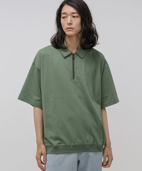 JUN & ROPÉ ハーフジップシャツ ライトグリーン　サイズは2Lです。 JUN & ROPÉ ハーフジップシャツ ライトグリーン サイズは2Lです。