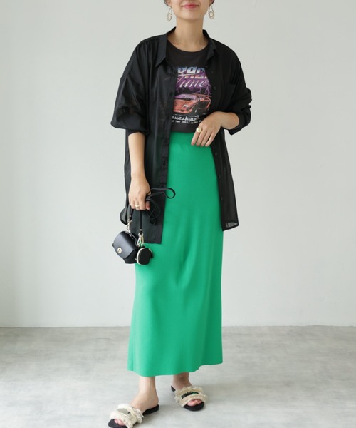 each（イーチ）の「バンドプリントビッグTシャツ（Tシャツ/カットソー・レディース・ブラック/オフホワイト・FREE）」の9枚目の写真