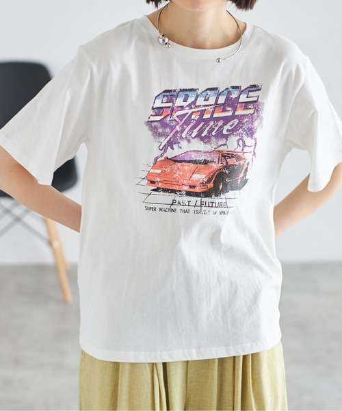 each（イーチ）の「バンドプリントビッグTシャツ（Tシャツ/カットソー・レディース・ブラック/オフホワイト・FREE）」の13枚目の写真