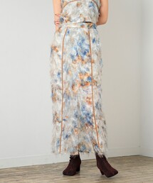 Ray BEAMS | Ray BEAMS / プリント フリンジ スカート(スカート)