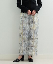 Ray BEAMS | Ray BEAMS / プリント フリンジ スカート(スカート)