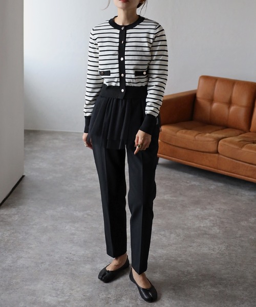 Bonjour Sagan（ボンジュールサガン）の「バックダブルリボンチュールキャミ（キャミソール・レディース・ブラック/ホワイト/カーキ・FREE）」の13枚目の写真