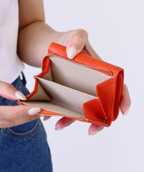 emesuelee（エメスーリー）の「本革 三つ折りミニウォレット（財布・レディース・ピンク/オレンジ/シルバー/ブラック・フリー）」の11枚目の写真