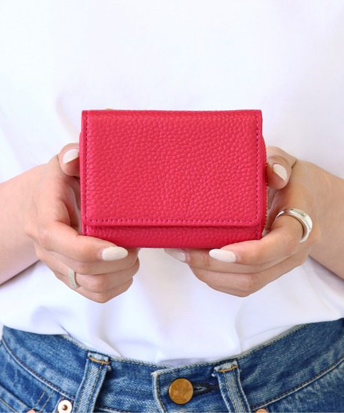 emesuelee（エメスーリー）の「本革 三つ折りミニウォレット（財布・レディース・ピンク/オレンジ/シルバー/ブラック・フリー）」の5枚目の写真