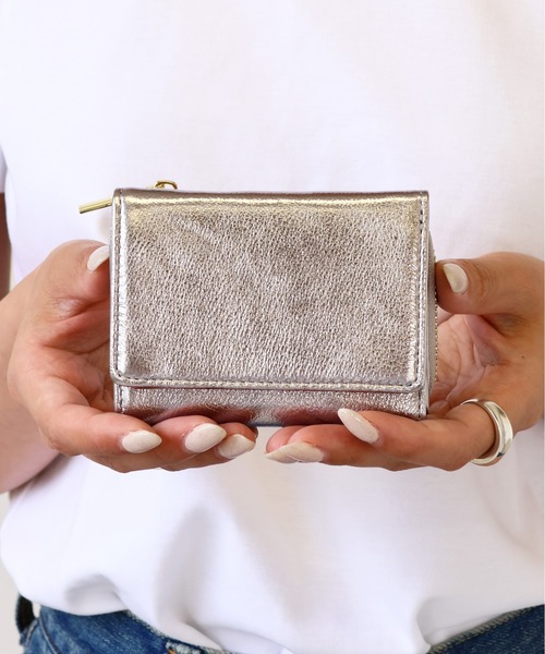 emesuelee（エメスーリー）の「本革 三つ折りミニウォレット（財布・レディース・ピンク/オレンジ/シルバー/ブラック・フリー）」の6枚目の写真