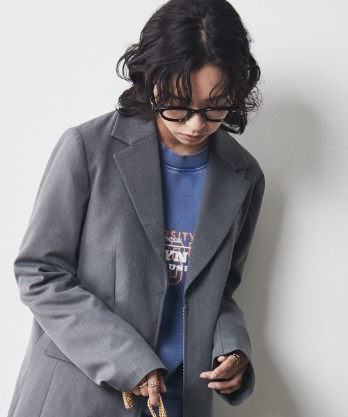 CHIC STYLE（シックスタイル）の「＜大きいサイズ＞綿100％ピグメント染ロゴプリントスウェット シックスタイル（スウェット・レディース・ブルー/チャコール・3L/5L/4L/L/LL）」の16枚目の写真