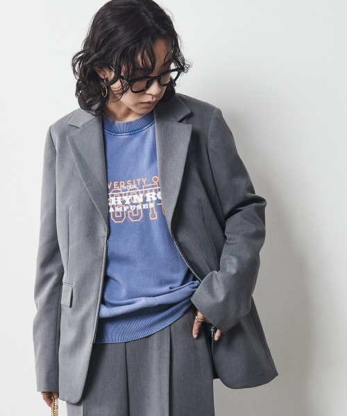 CHIC STYLE（シックスタイル）の「＜大きいサイズ＞綿100％ピグメント染ロゴプリントスウェット シックスタイル（スウェット・レディース・ブルー/チャコール・3L/5L/4L/L/LL）」の17枚目の写真