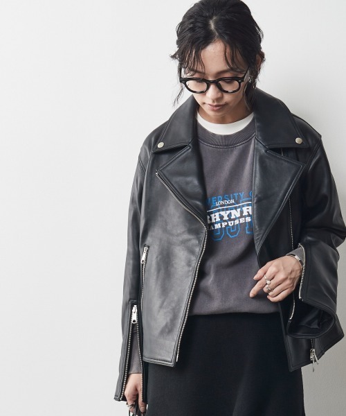 CHIC STYLE（シックスタイル）の「＜大きいサイズ＞綿100％ピグメント染ロゴプリントスウェット シックスタイル（スウェット・レディース・ブルー/チャコール・3L/5L/4L/L/LL）」の6枚目の写真