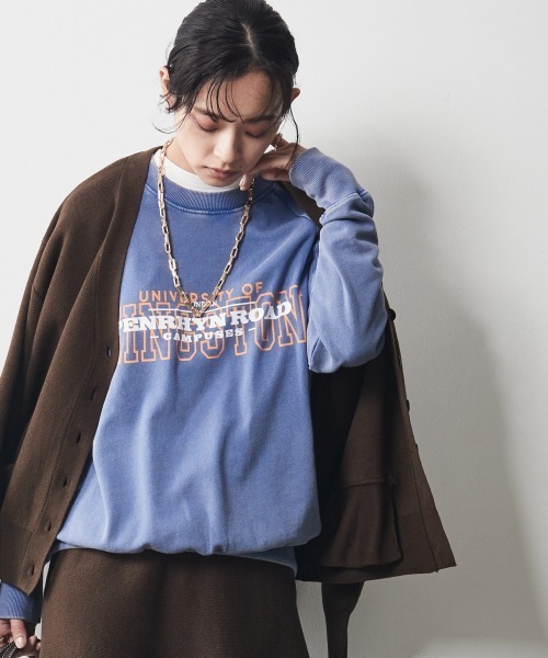 CHIC STYLE（シックスタイル）の「＜大きいサイズ＞綿100％ピグメント染ロゴプリントスウェット シックスタイル（スウェット・レディース・ブルー/チャコール・3L/5L/4L/L/LL）」の15枚目の写真