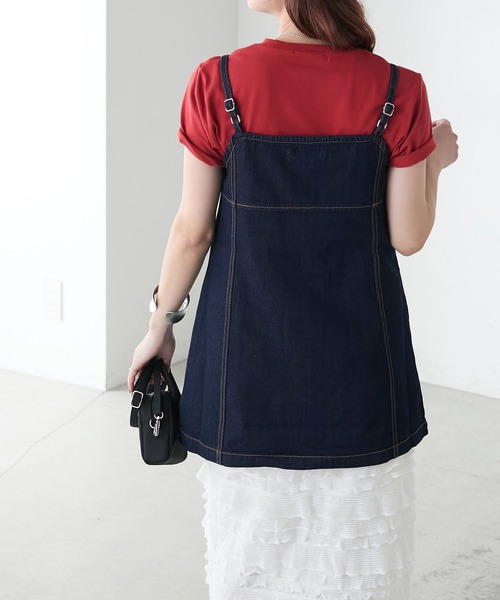 BONLECILL(ボンルシール)の「デニムフロントダブルジップビスチェ(ベスト・レディース・ブラック/ブルー/ネイビー・FREE)」の12枚目の写真