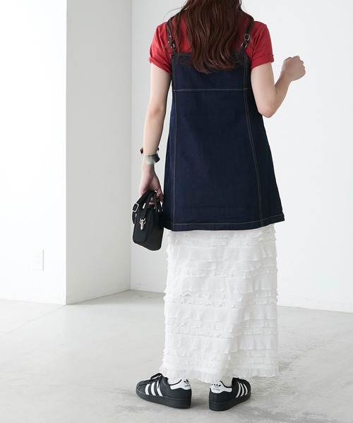 BONLECILL(ボンルシール)の「デニムフロントダブルジップビスチェ(ベスト・レディース・ブラック/ブルー/ネイビー・FREE)」の14枚目の写真