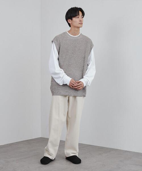 coen（コーエン）の「カラーミックスニットベスト（ベスト・メンズ・ブラウン/ネイビー・M/L）」の4枚目の写真