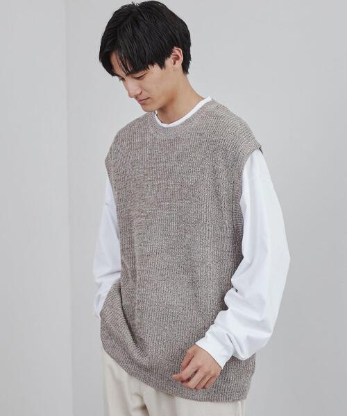 coen（コーエン）の「カラーミックスニットベスト（ベスト・メンズ・ブラウン/ネイビー・M/L）」の5枚目の写真