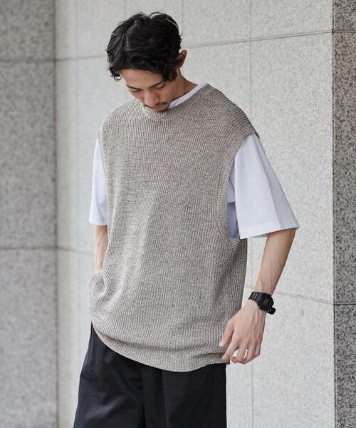 coen（コーエン）の「カラーミックスニットベスト（ベスト・メンズ・ブラウン/ネイビー・M/L）」の9枚目の写真