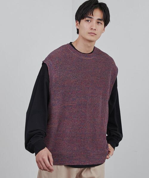 coen（コーエン）の「カラーミックスニットベスト（ベスト・メンズ・ブラウン/ネイビー・M/L）」の14枚目の写真