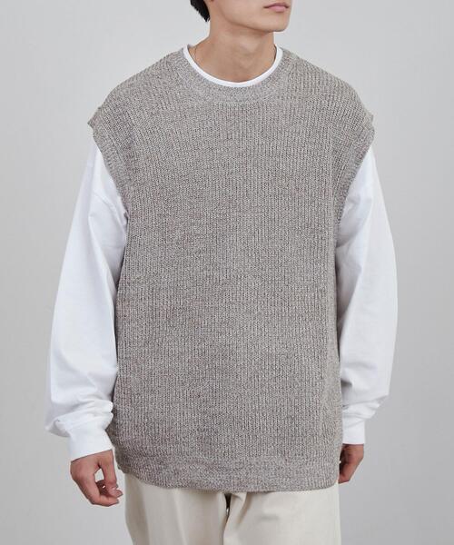 coen（コーエン）の「カラーミックスニットベスト（ベスト・メンズ・ブラウン/ネイビー・M/L）」の16枚目の写真