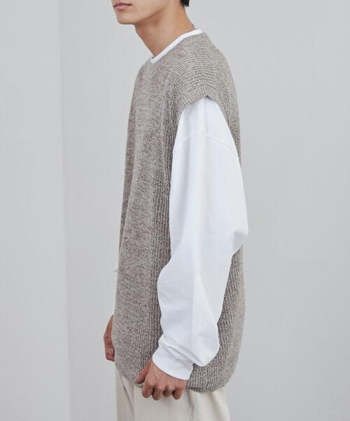 coen（コーエン）の「カラーミックスニットベスト（ベスト・メンズ・ブラウン/ネイビー・M/L）」の17枚目の写真