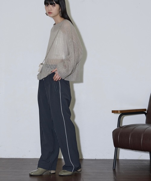 DECEMBER MAY サイドストライプパンツ ネイビー/グレー trim_ofkss_item3e29dc0861a811e
