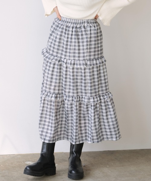 ROOPTOKYO（ループトウキョウ）の「▲ギンガムチェックティアードスカート（スカート・レディース・ブラック/ピンク・S/M/L）」の21枚目の写真