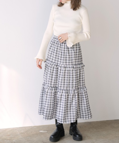 ROOPTOKYO（ループトウキョウ）の「▲ギンガムチェックティアードスカート（スカート・レディース・ブラック/ピンク・S/M/L）」の22枚目の写真